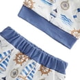 thumbnail image 4 of Girls Baby Clothes Newborn Infant Baby Girl Clothes Ruffle Romper Toddler Girl Floral Cotton Pant Sets Girls Clothing Outfit,Blue, 4 of 6