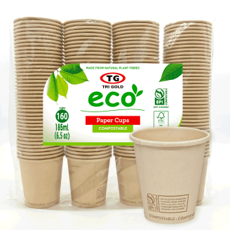 50 Pack - 8 Oz Green Disposable Paper Cups For Hot & Cold Drinks | Coffee, Tea, Party