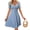 Light blue, variant on Womens Summer Sweetheart Neck Short Puff Sleeve Mini Drawstring Casual Slim Flowy Dress Sundress