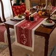 thumbnail image 6 of Christmas Tablecloth, Red Christmas Table Runner, Waterproof Long Tablecloth for Dining Room and Living Room, Polyester Fabric with Festive Christmas Tree and Snowflake Pattern, Holiday Decoration, 6 of 7