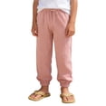 thumbnail image 3 of ZHOGXU Exquisite Elastic Waist Drawstring Solid Color Jogger Kids Pants For Girls All Season Suitable, 3 of 6