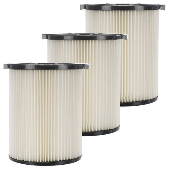 3 Pack 1-Layer Cartridge Filter Replacement Parts # 72947 Compatible with RIDGID VF4000, 5-20 Gal & 6-9 Gal Husky Wet Dry Vacuums, Washable & Reusable
