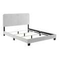 thumbnail image 2 of Modway Celine Channel Tufted Performance Velvet Twin Bed in Light Gray, 2 of 10