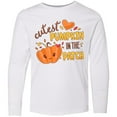 thumbnail image 3 of Inktastic Cutest Pumpkin in the Patch with Orange Heart Long Sleeve Youth T-Shirt, 3 of 5
