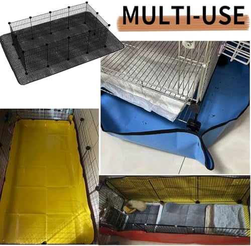 2-Pack Small Pet Playpen Mats - Waterproof, Washable Floor Protector for Rabbit, Guinea Pig & Bunny Cages