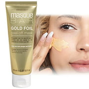 masque BAR Gold Foil Facial Peel Off Mask (70ml/Tube) — Korean Beauty Skin Care Treatment — Clarifies, Treates Pores, Detoxifies, Moisturizes — Skin Cell Renewal, Improves Complexion, Makes It Glow