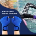 thumbnail image 5 of Men Women Swimming Training Gloves, Water Resistance Rubber Gloves for Swim and Fitness, Adjustable Wrist Strap Fingerless Gloves for Adults - Purple, 5 of 8