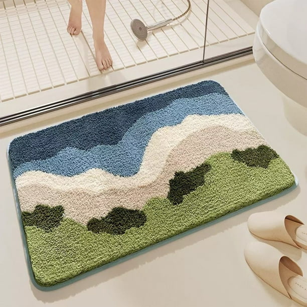 Alfombra de baño suave y absorbente | Base antideslizante para baño, cocina y entrada | Alfombra de poliéster de secado rápido | 40 x 60 cm (15,75 x 23,6 pulgadas)
