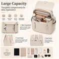 thumbnail image 3 of 12.6in Drawelry Laptop Backpack for Women, Waterproof Large Bag with 4 Compartments and 8 Zip Pockets, Multifunctional Storage Casual Rucksack with Sturdy Handle, Chic Daypack for Travel, Work, 3 of 7