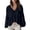 Black, variant on Shirt for Women Boho Loose Fit Ruffled V Neck Cropped Puff Lantern Sleeve Tiered Flowy Crinkle Blouse Lightweight Solid Color Casual Crop Top