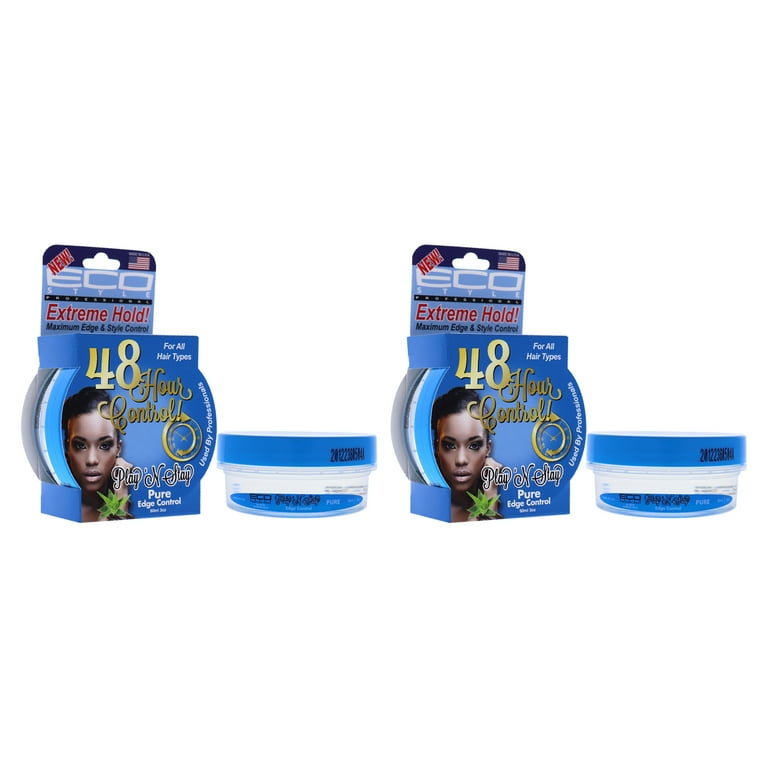 Ecoco Playn Stay Edge Control Gel - Pure - Pack of 2, 3 oz Gel