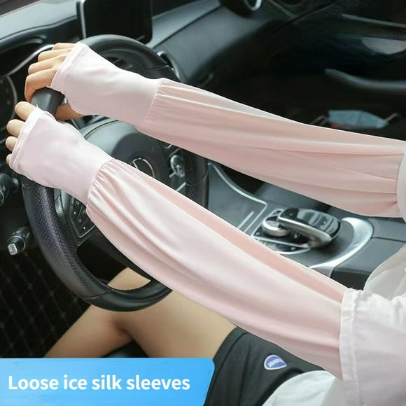 Summer Loose Sunscreen Driving Ice Silk Sleeve Female Long Length UV Protection Sleeve Arm Arm Glove Ice Sun-protective Sleeve ZR