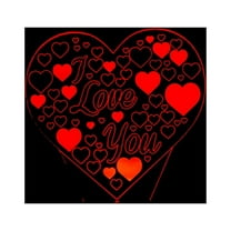 WHAMVOX 3D Lamp Visual Light Touch Colorful Night Light Decorative Lamp for Home Office (LOVE)