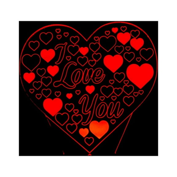 WHAMVOX 3D Lamp Visual Light Touch Colorful Night Light Decorative Lamp for Home Office (LOVE)