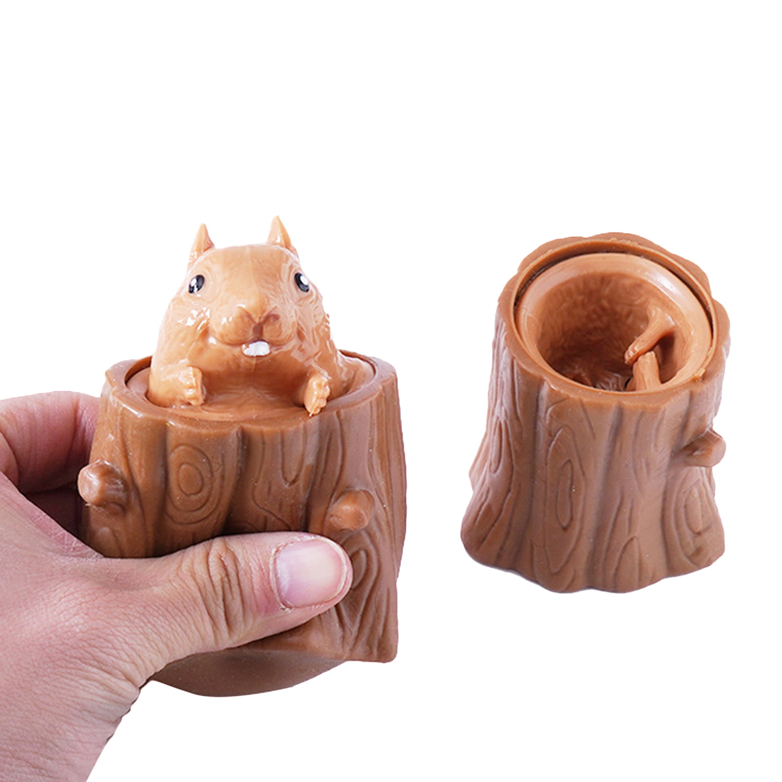 Simulation Squirrel Pen Holder Cup Toy OLOPE Decompression Squirrel Cup Pen Holder Squeezing Toy 2 PC 