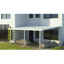 Four Seasons OLS Optima 22 ft wide x 10 ft deep Aluminum Patio Cover with 40lb Snowload & 3 Posts in White