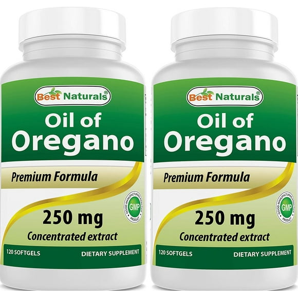 2 Pack Best Naturals Oregano Oil 250 mg 120 Softgels
