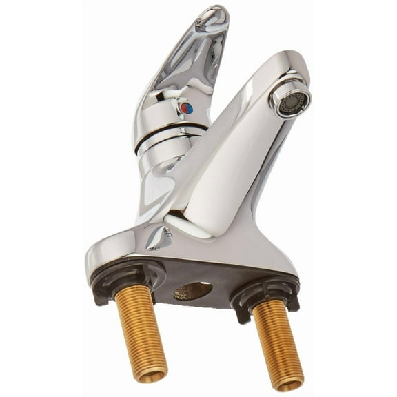 Manual Low Arc Bathroom Faucet, 4" Mount, Polished Chrome 2 Hole