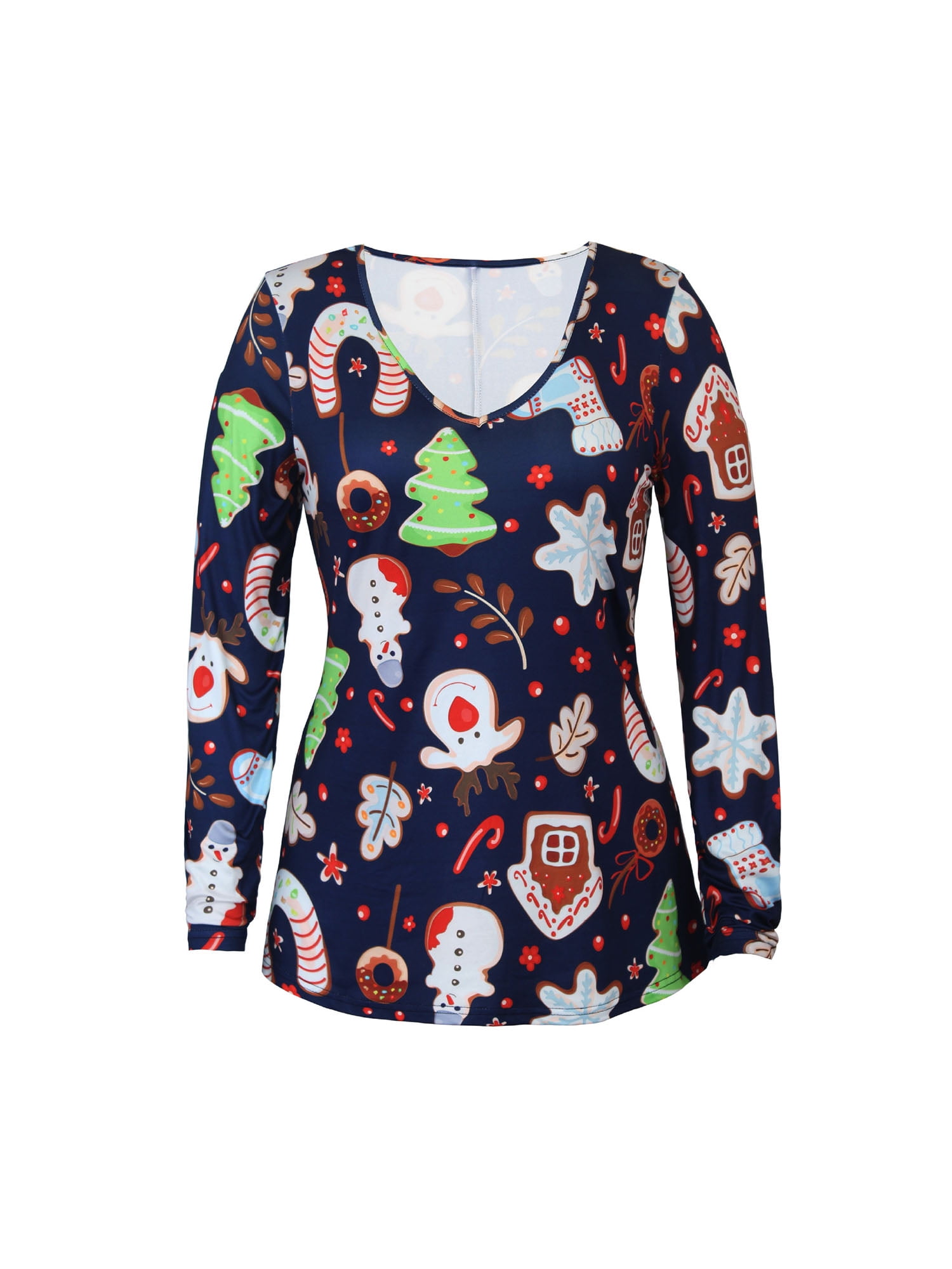 christmas print casual shirt