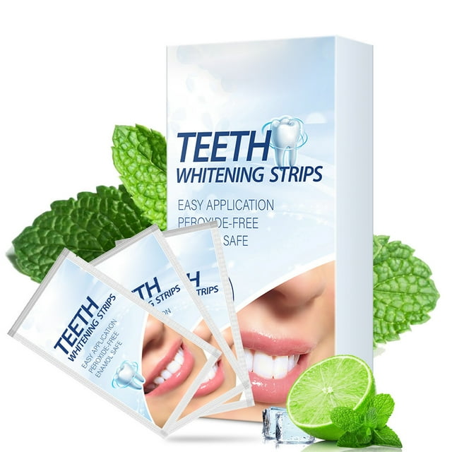 Tiras de los Dientes Blancos, 14 Tiras del Parche Blanqueador de Dientes Seguro se Elimina Suavemento para el Uso Diario