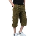 thumbnail image 1 of Niuer Men's Cargo Shorts with Multi Pockets Relaxed Fit Below Knee Long Work Tactical Shorts, 1 of 4