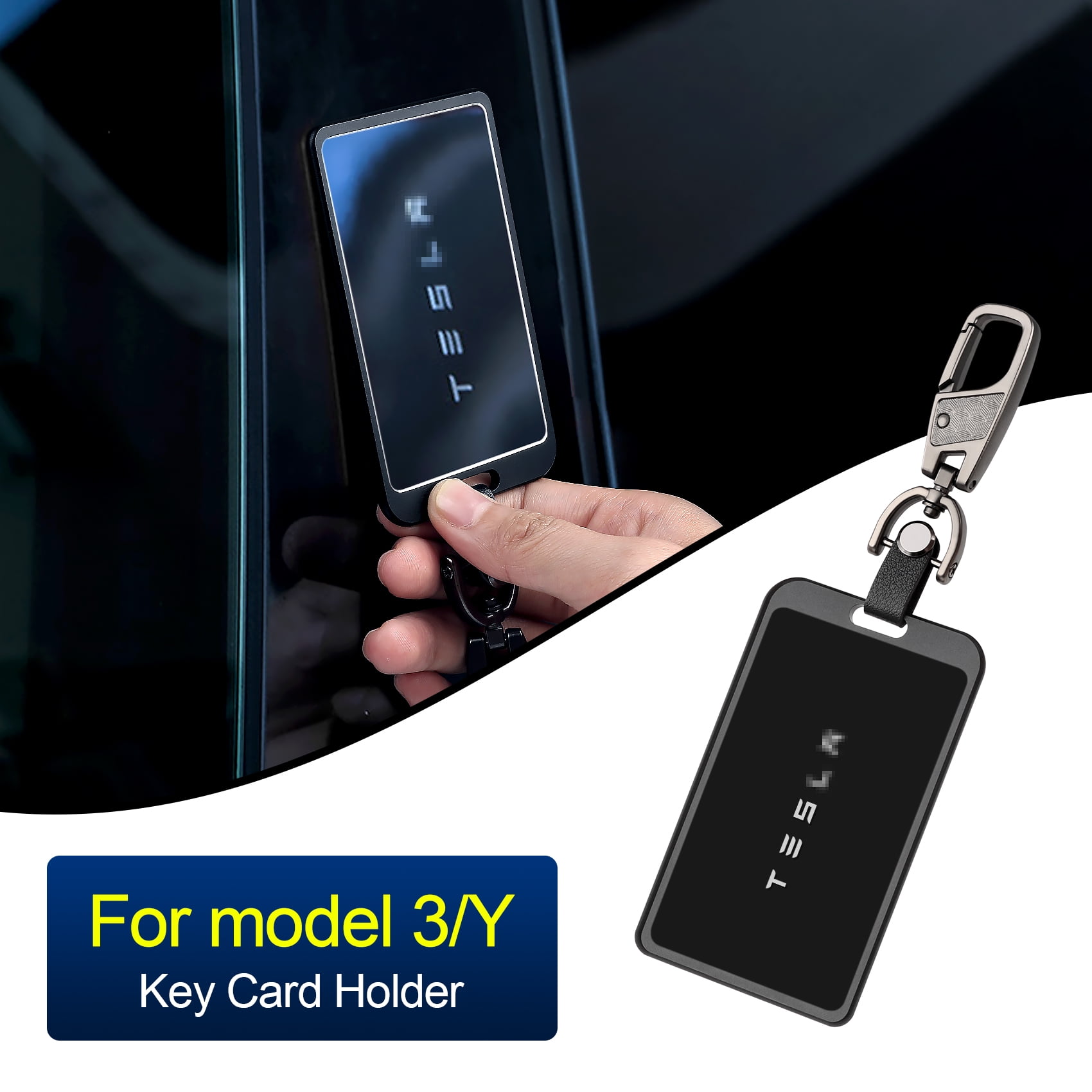 1PC Key Card Holder for Tesla Model 3/Y, Black 