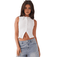 thumbnail image 3 of Chaleco de Mujer Sin Mangas, Cuello Redondo, Corte Ajustado, Acanalado, con Botones, , Talla L, 3 of 10