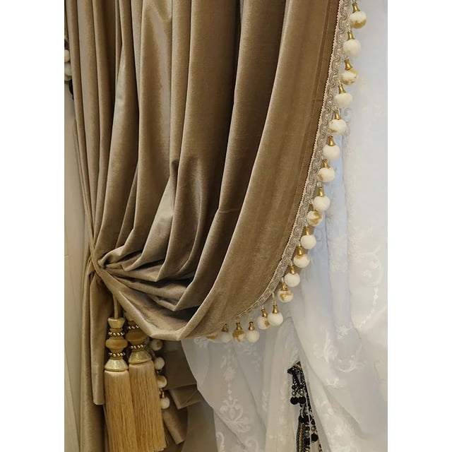 European Lace Velvet Curtains for Living Room Bedroom Dining Blackout Customized Luxury Villa Window White Tulle Valance Decor