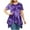 Purple, variant on ZZwxWA Womens Plus Size Casual Tunic Tops Summer Short Sleeve Shirts for Women Flowy Hankerchief Hemline Tie Dye