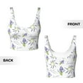 thumbnail image 5 of Fotbe Lavender Flowers Pattern Womens' Sports Bra Longline Wirefree Padded with Medium Support Sports Moisture-Wicking Workou Vest,Tank Top-Small, 5 of 9