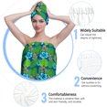 thumbnail image 6 of Colevkie 2 Pcs Women's Bath SKirt &Shower Cap Set,Quick Drying Absorbent Portable,for Bathroom Spa Travel Sauna,Prined Leaf Pattern, 6 of 7