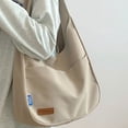 thumbnail image 3 of Casual Canvas Bag Women's Summer 2023 New Trendy Fashion Tote Bag All-match Large-capacity Shoulder Underarm Bag beige, 3 of 6