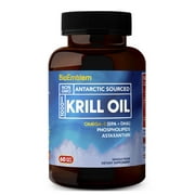 BioEmblem Antarctic Krill Oil Supplement | 1000mg | Omega-3 Oil with High Levels of EPA + DHA 60 Count