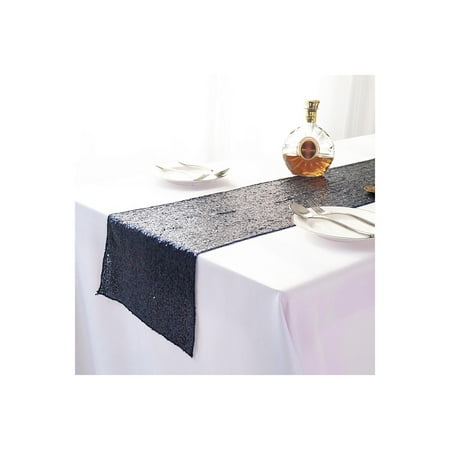 

iTemer Sequin Gold Table Runner14*108 inch for Birthday Wedding Engagement Bridal Shower Baby Shower Bachelorette Holiday Celebration Party Decorations Dark Blue