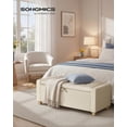 thumbnail image 2 of SONGMICS Storage Ottoman, Storage Chest Bench with Legs, End of Bed Bench with Safety Hinges, Pull Tab, Linen-Look Fabric, Summer Sand, 2 of 7