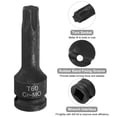 thumbnail image 4 of Uxcell T60 Torx Bit Socket 1/2" Drive 6 Point Torx Star Screwdriver Socket Adapter CR-MO Steel Impact Bit Sockets, 4 of 6