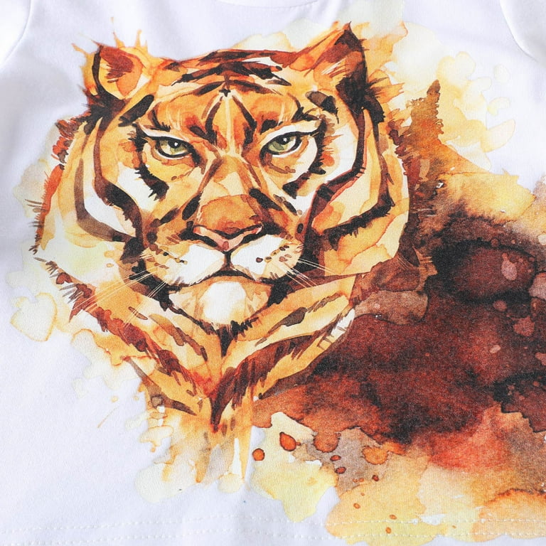 LNMQLPDBS Gender Neutral Baby Clothes Short Sleeve Crewneck Animal