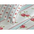 thumbnail image 4 of Ambesonne Shabby Flora Quilted Bedspread Set 3 Pcs, Rose Blooms, King Size, Dark Coral Pale Blue, 4 of 5