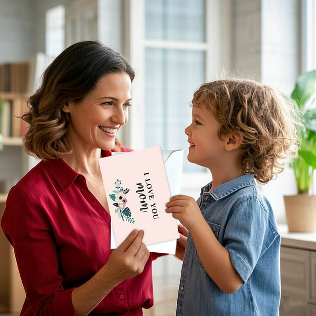 Ovzne Mother's Day Card Message Card Greeting Card Set With 6 Envelopes Folded In Half On Clearance