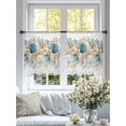 thumbnail image 3 of Marine Life Sheer Curtains 54 Inch Long 2 Panels, Blue Shell Starfish Coral Eucalyptus Leaves Light Filtering Rod Pocket Curtains, Sheer Voile Drapes for Living Room Bedroom, 52"x54", 3 of 8
