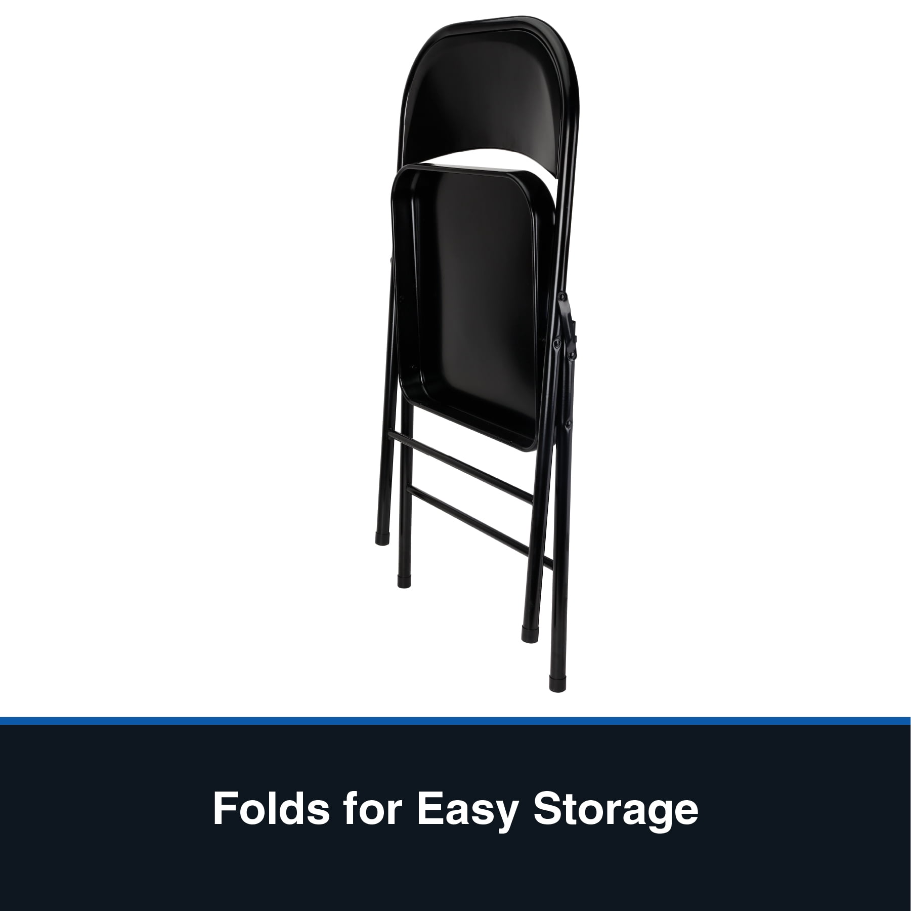 Mainstays Folding Steel Chair, Black