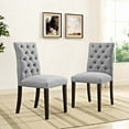 thumbnail image 3 of Modern Contemporary Urban Design Dining Kitchen Room Side Chair, Set of Two, Fabric, Light Grey Gray, 3 of 5