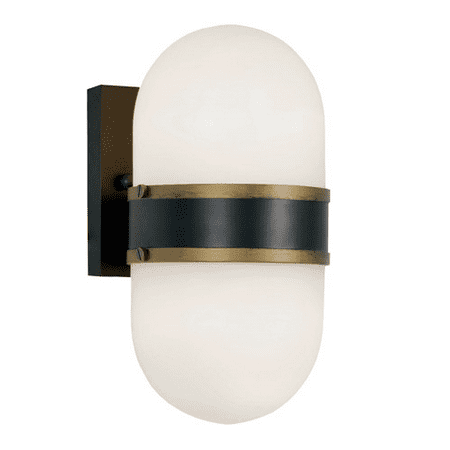 Cloud 9 Clarksville World of Lighting WL206026 Wall Sconces Matte Black and Textured Gold Glass and Steel Clarksville ()