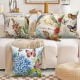 thumbnail image 4 of Dashan Birds Pillow Cover 16x16 Inch,Set of 4 Spring Summer Floral Cushion Cases for Couch Sofa Bed Home Decor, 4 of 6