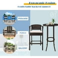 3 Piece High Top Patio Set, Modern Bar Height Bistro Set with High Top