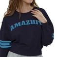 thumbnail image 5 of Amazhiyu Women’s Printed Hoodie Drop Shoulder Pullover Long Sleeve Crew Neck Hoodie, 5 of 10