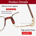 thumbnail image 4 of Men Women Simple Square Frame Classic Ultra Light Glasses Business Reading Glasses Anti-Blue Light Eye Protection GOLD STRENGTH 300, 4 of 7