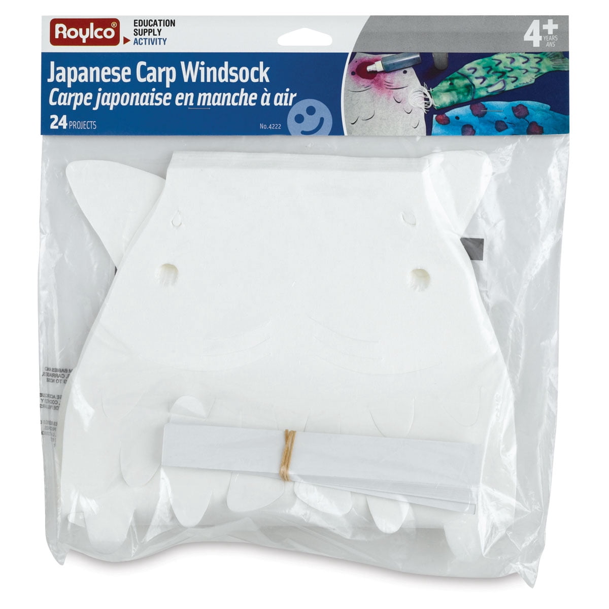 Roylco Japanese Carp Wind Sock Activity Kit, 6" x 10", Pack of 24