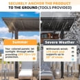 thumbnail image 4 of AECOJOY 16'x10' Lean to Hardtop Metal Carport Gazebo, 10x16 Outdoor Freestanding Pergola Gazebo on Clearance for Patio, Large Pergolas and Gazebos with Heavy Duty Steel Roof Awnings for Decks, 4 of 7