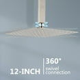 thumbnail image 2 of CASAINC Single-Handle 1-Spray Patterns 12 in. Ceiling Mount Tub and Shower Faucet in Brushed Nickel (Valve Included), 2 of 5